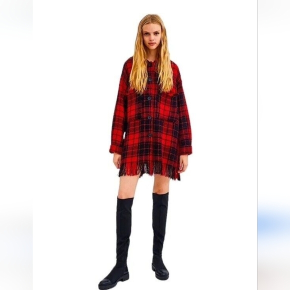 Zara Plaid Tweed Fringe - Picture 6 of 8